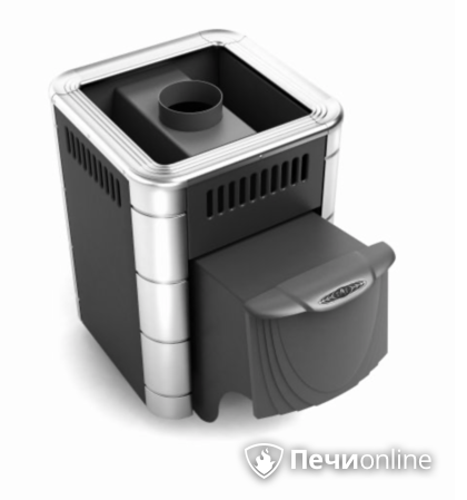 Дровяная банная печь TMF Оса Inox антрацит нержавеющие вставки в Тобольске