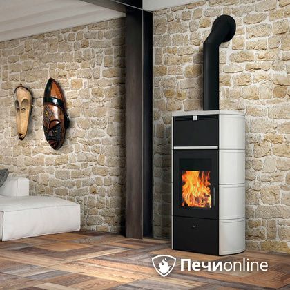 Печь-камин Edilkamin Flamma 24 kw V.A. Bianco Panna с Т/О в Тобольске