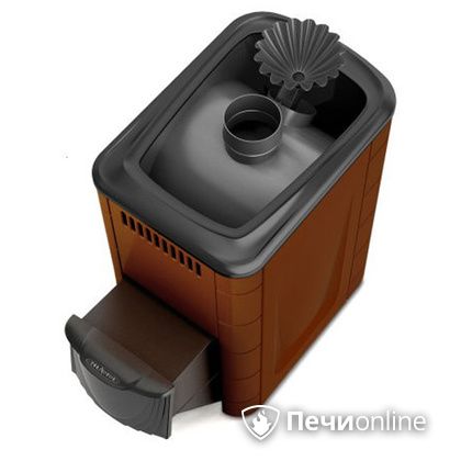 Дровяная банная печь TMF Ангара 2012 Carbon с закрытой каменкой дверь антрацит терракота в Тобольске