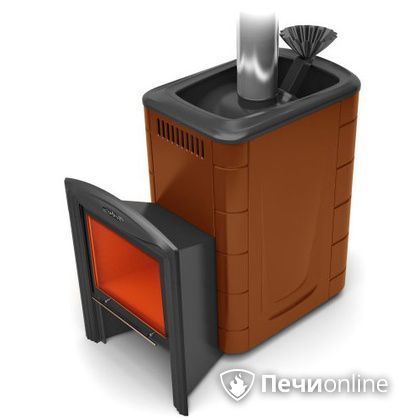 Дровяная банная печь TMF Гейзер 2014 Inox Витра  Терракота в Тобольске