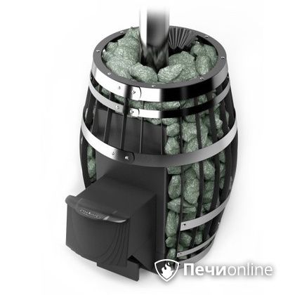 Дровяная банная печь TMF Саяны XXL 2015 Inox с закрытой каменкой и теплообменником дверь антрацит в Тобольске